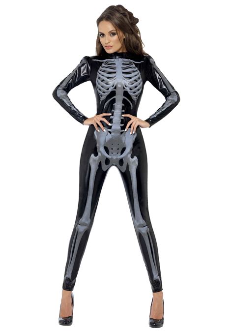 Fever Womens 3d Skeleton Bodysuit Costume Noveltystreet