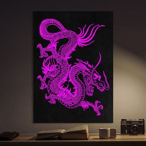 Fuchsia Chinese Dragon Poster By John Marinakis Displate Metal