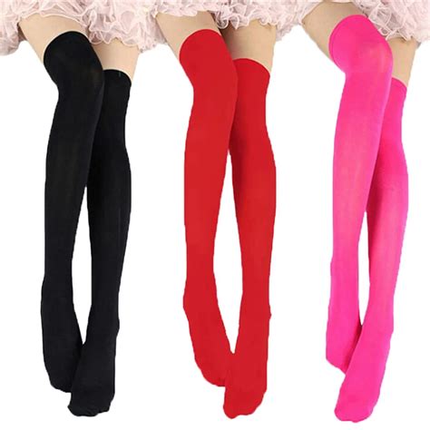 Buy Women Sexy Warm Thigh High Stockings Over Knee Socks Velvet Calze Stretch