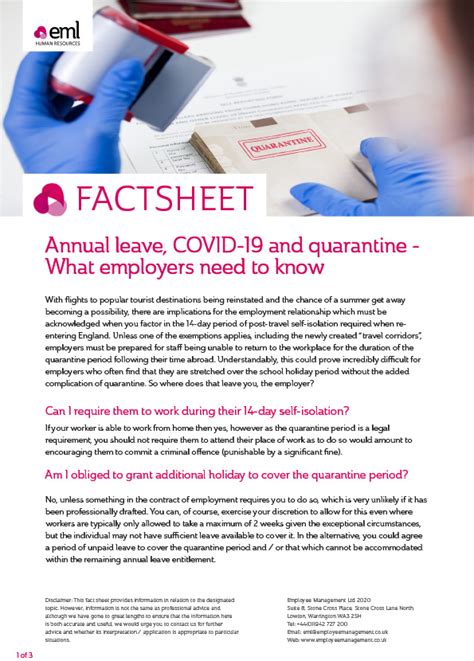 Annual Leave Covid 19 And Quarantine What Employers Need To Know Eml