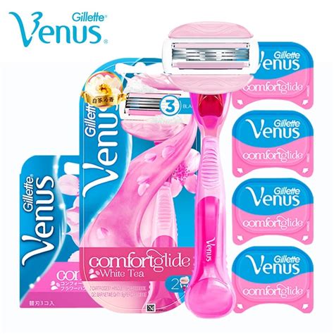 Gillette Venus Breeze Shaving Razors Authentic Pink White Tea Razor