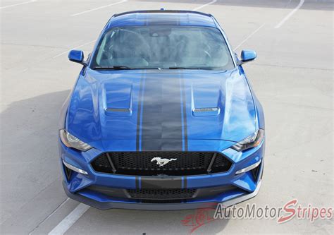 2018 2019 Ford Mustang Racing Stripes Hood Decals Hyper Rally