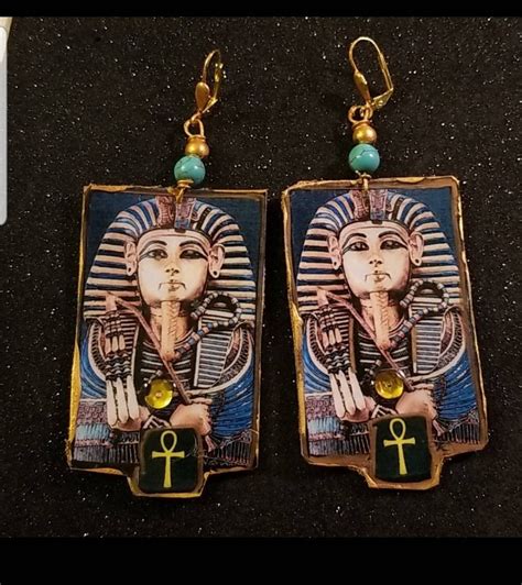 King Tut Earrings Tutankhamun Earrings King Tut Paper Etsy