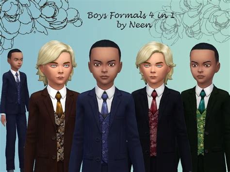 Neenorninas Dark Formal Suit Sims 4 Children Sims 4 Toddler Sims 4