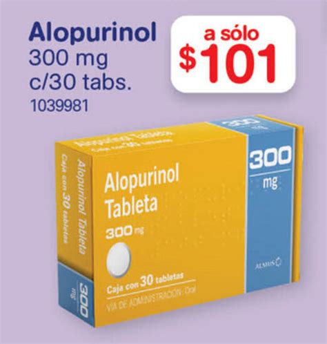 Alopurinol 300mg C30 Tabs Oferta En Farmacias Benavides