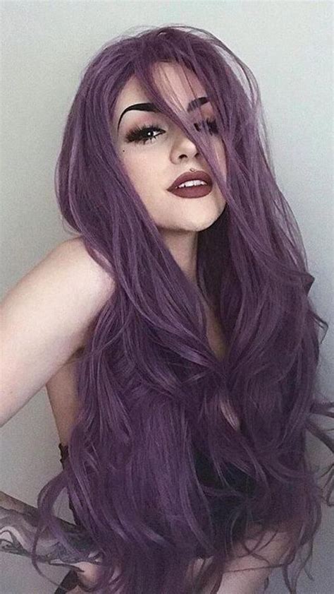 Long Purple Hair Pinterest