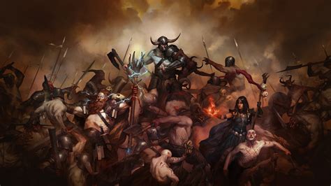 Diablo 4 Barbarian Battle Sorceress Warrior Wizard 4k Hd Diablo 4