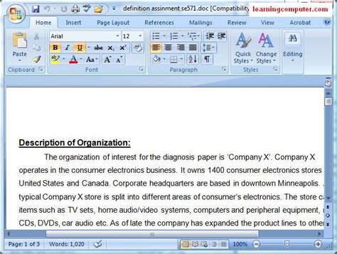 Microsoft Word 2007 Tutorial Learn To Use Ms Word It Computer