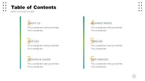 Company Profile Table Of Contents Template Slidemodel