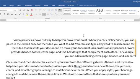 Aligning Paragraphs And Line Spacing In Microsoft Word 2016 Youtube