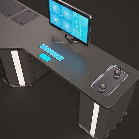 Sci Fi Lab Table 3d Diy Desk Plans Sci Fi Office Computer Desk Design