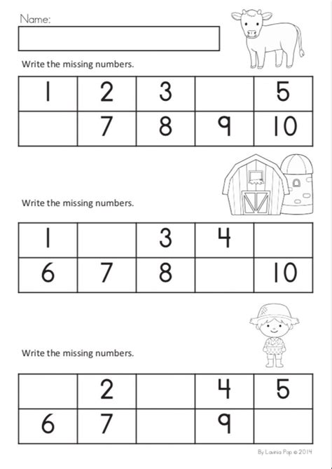 Missing Numbers 1 10 Worksheets For Kindergarten Numbersworksheetcom