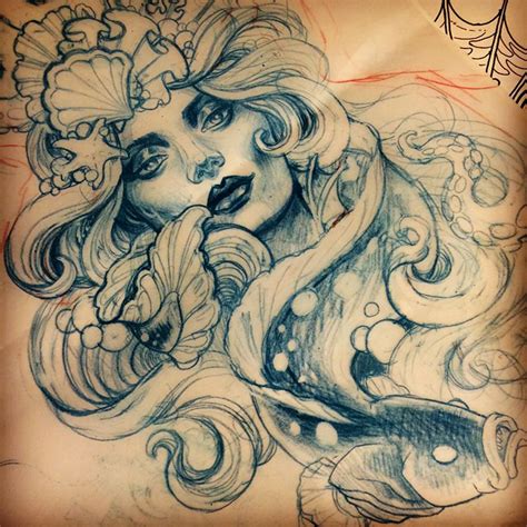 Done By Teniele Sadd Thieving Genius Mermaid Tattoos Mermaid