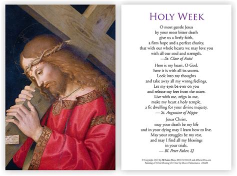 Holy Week Prayer Card