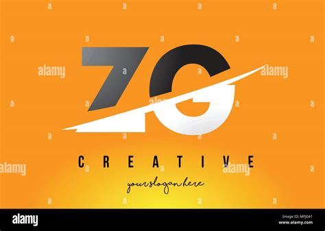 zg z g letter modern logo design with swoosh cutting the middle letters and yellow background