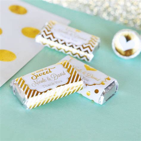 Personalized Metallic Foil Mini Candy Wrappers