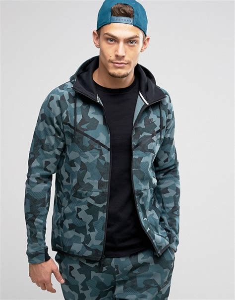 A great selection of clothing. Nike Tech Fleece Camo Zip-up Hoodie In Green 835866-392 | ASOS
