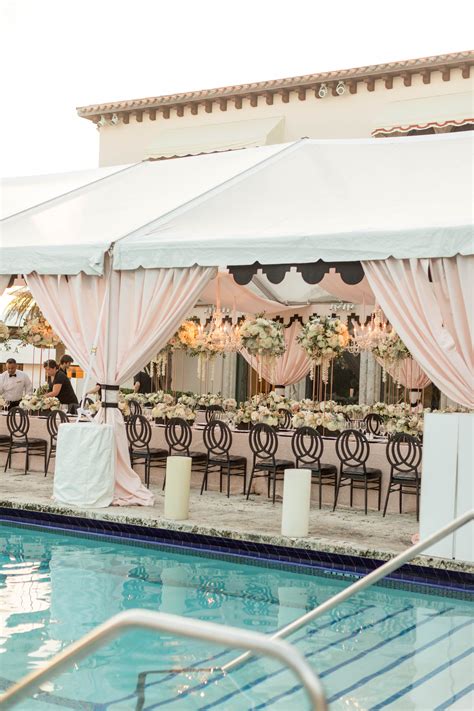 Beautiful Outdoor Wedding Reception Next To Pool Wedding Event Space