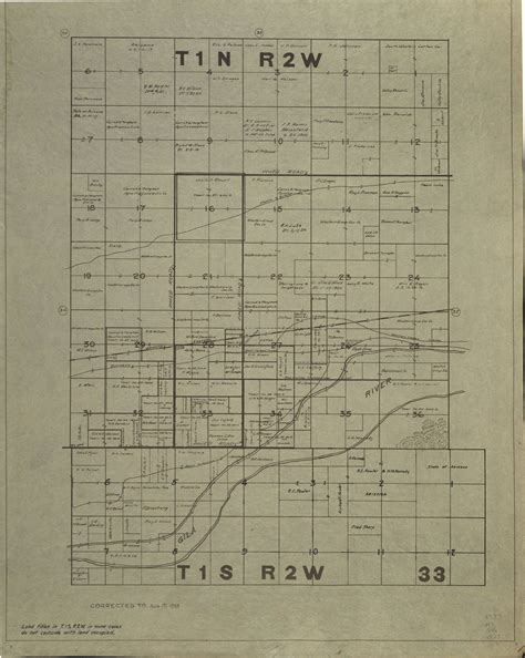 1923 Maricopa County Arizona Land Ownership Plat Map T1n R2w And