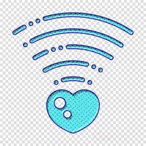 Love Icon Wifi Icon Clipart Blue Text Line Transparent Clip Art
