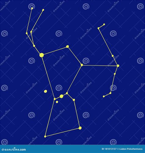 Hand Drawing Of The Constellation Orion Vector Stock Illustration