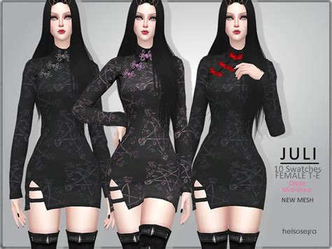 Juli Goth Mini Dress By Helsoseira At Tsr Sims 4 Updates