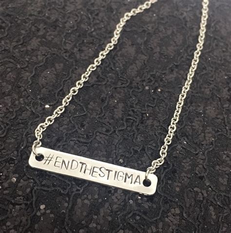 Mental Health Awareness Necklace End The Stigma Hand Stamped Etsy