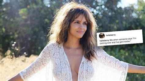 Halle Berry Posts Topless Pic But Only For Snacks