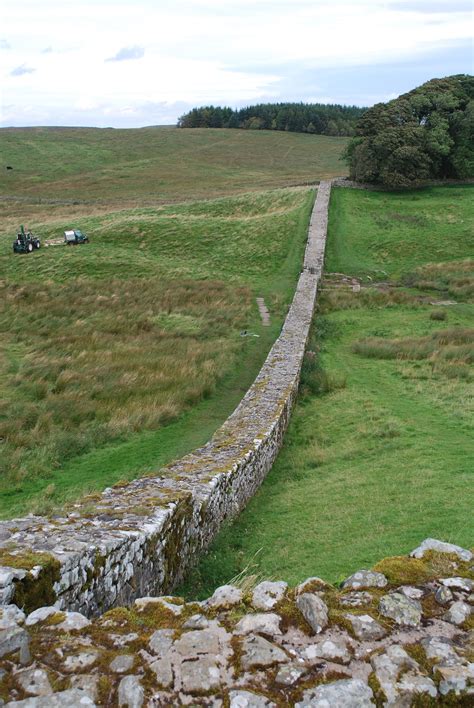 Hadrians Wallancient Roman Ruins Separating England And Scotland