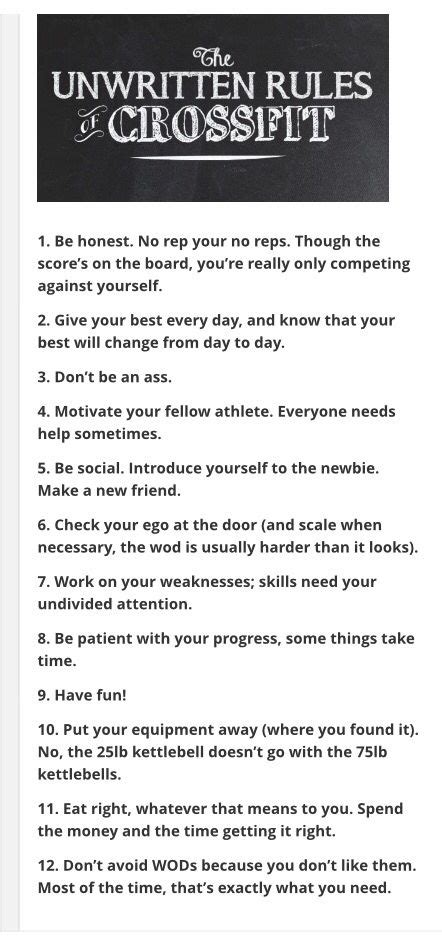 Crossfit Rules Motivation Crossfit Motivate Yourself