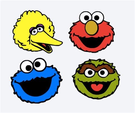 Svg Sesame Street Characters Elmo Big Bird Cookie Monster