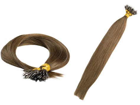 Włosy naturalne doczepiane na nano ringi 40cm 0 6g 20 sztuk kolor 6
