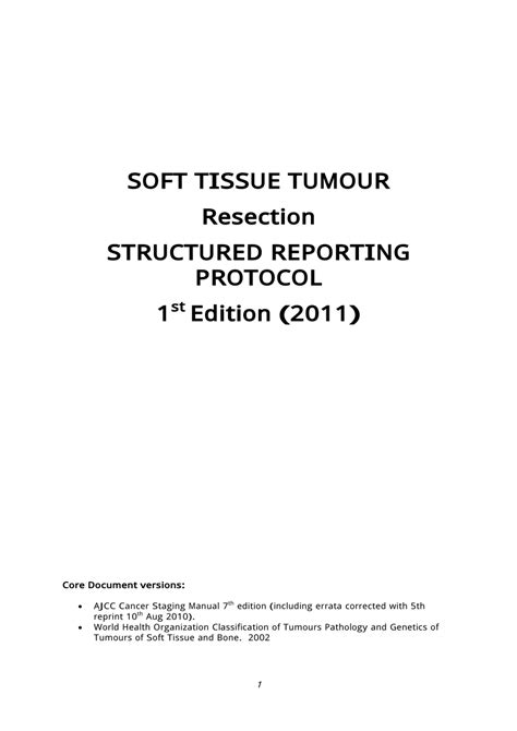 Pdf Rcpa Structured Reporting Protocol Soft Tissue Tumour Resections