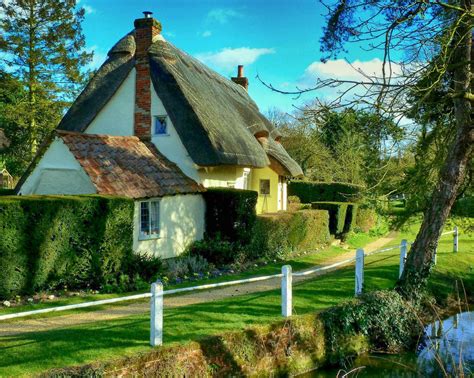 Beautiful Thatched Cottage By A Stream In The Little Village Of