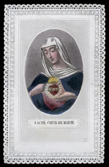 Old Holy Card Lace Canivet Merlettato Sacred Heart Of Jesus 81 2531