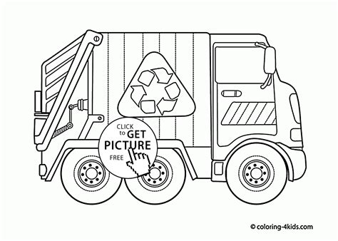 Cool Garbage Truck Coloring Page For Kids Transportation Coloring