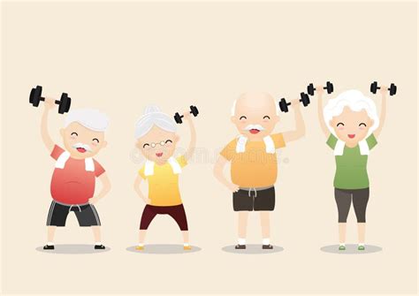 Elderly People Exercising Concept Stock Vector Illustration Of