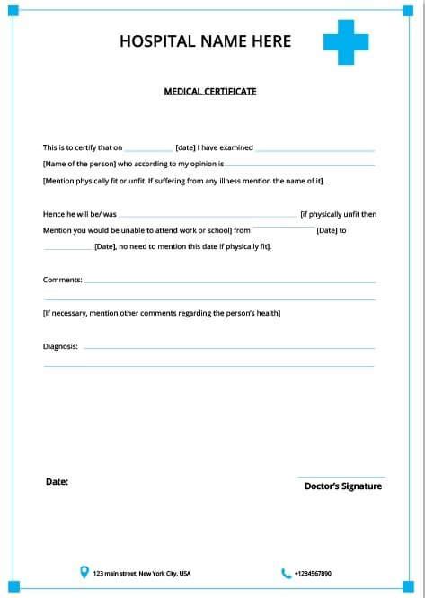 Fresh Australian Doctors Certificate Template Sparklingstemware