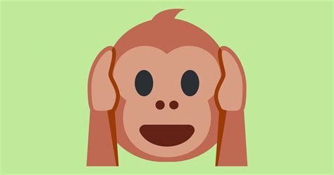 Emoji de mono tapándose los oídos Significados y Botón de Copiar y Pegar