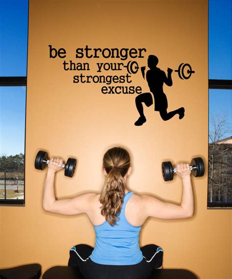 Be Stronger Than Your Strongest Excuse Gym Wall Decal Quote Etsy
