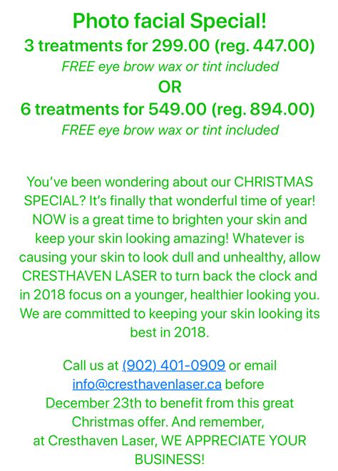 Our Specials Cresthaven Laser Laser Hair Removal Halifax