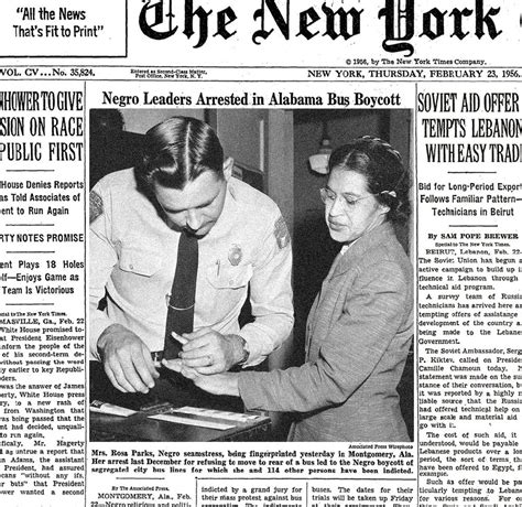 1 Décembre 1955 Rosa Parks Refusa De Céder Sa Place à Un Blanc Dans Un Autobus Nima Reja