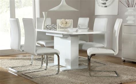 If you need some extra workspace in your home or want an area where you and your whole family can enjoy a meal, then a kitchen table and chair set for four might be the perfect choice. 20 Best Ideas Gloss White Dining Tables and Chairs ...