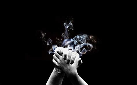 3840x2160 Resolution Two Hands And Smoke Wallpaper Black Background