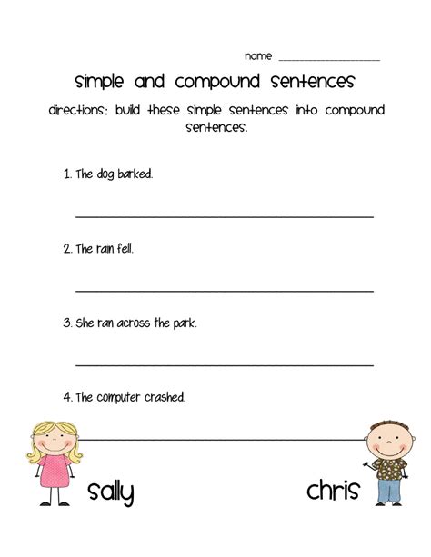 Compound Sentence Worksheet 2nd Grade