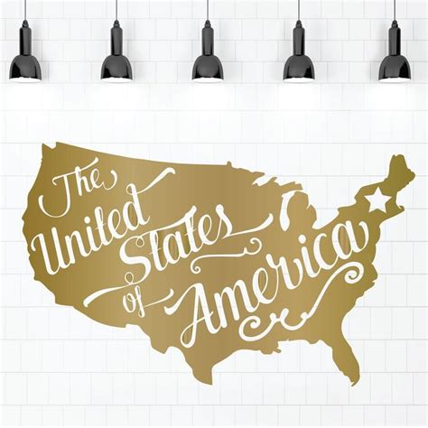 Patriotic Wall Decals United States Map The United States Etsy