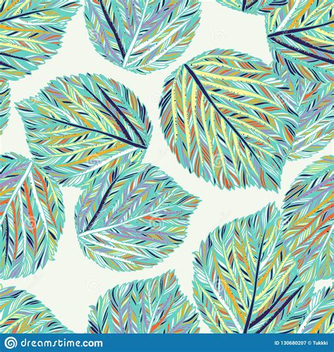 Vector Elegant Seamless Pattern With Striped Leaves Stock