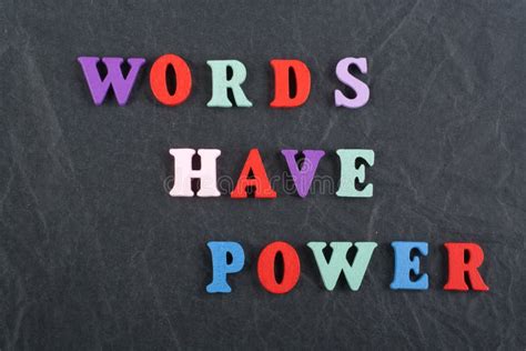 Words Have Power Word On Black Board Background Composed From Colorful