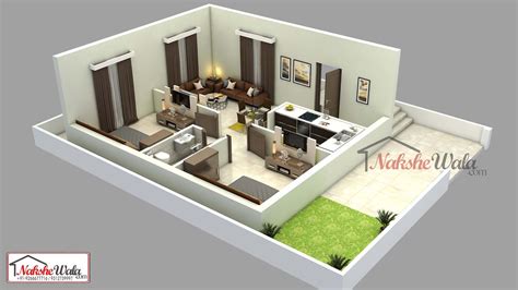 Modern 1bhk 3d Floor Plan Design By Home Design Plans