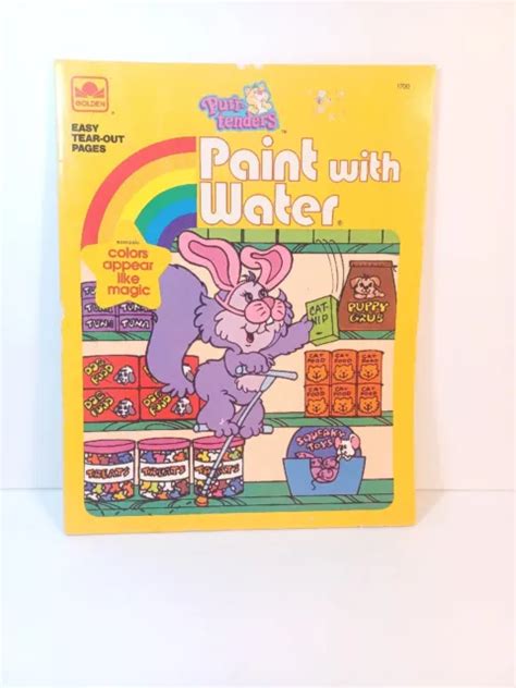 Purr Tenders Paint With Water Golden Books Staff 1988 Coloring Book 80s
